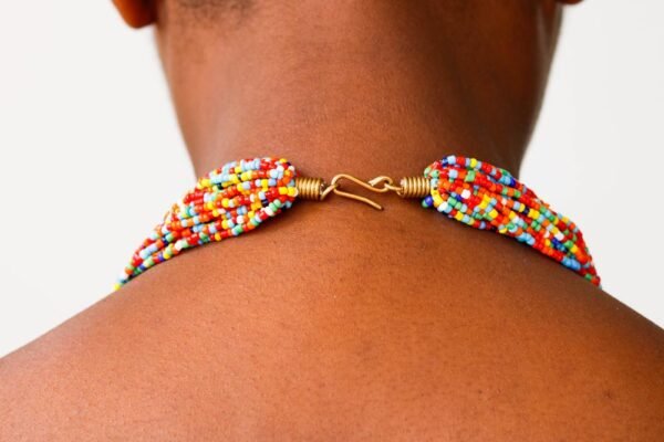 ATIWA African beaded fringe necklace