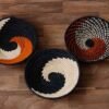 TEWA African Wall baskets, Set of 3 Woven Rwanda Baskets