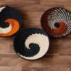 TEWA African Wall baskets, Set of 3 Woven Rwanda Baskets