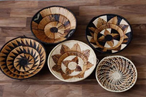 KOLO African Banana baskets, Set of 5 Woven Wall Baskets