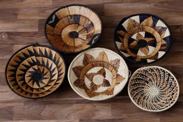 KOLO African Banana baskets, Set of 5 Woven Wall Baskets