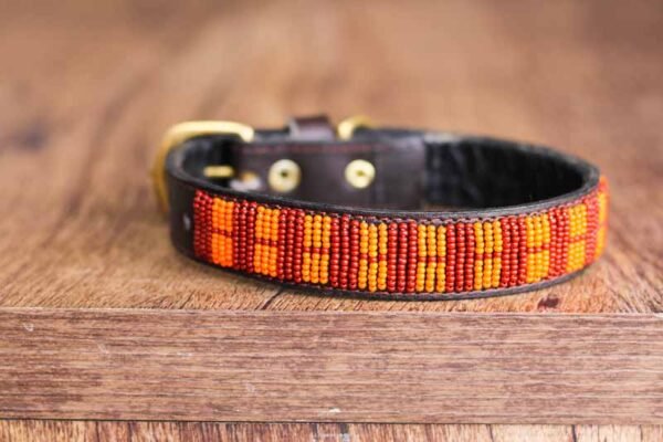 RUGI Maasai beaded dog collar
