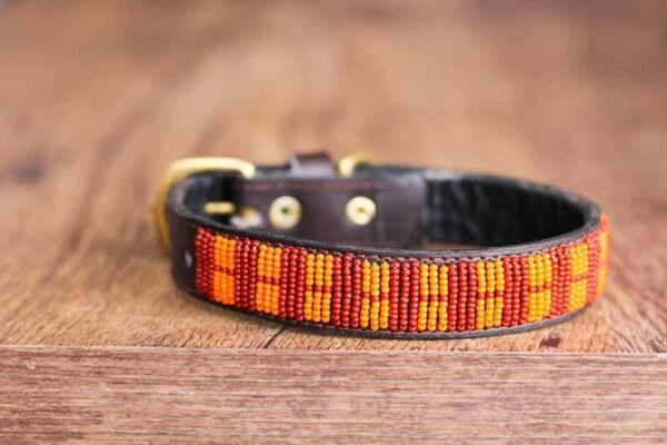 RUGI Maasai beaded dog collar