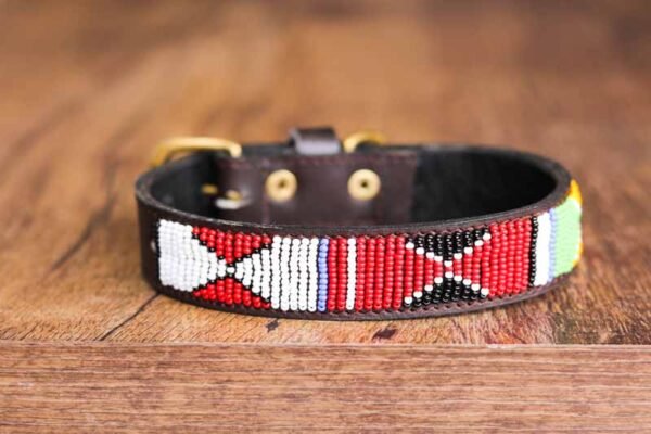 RUKI Maasai beaded dog collar