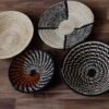 KILO African Wall baskets, Set of 4 Woven Rwanda Baskets