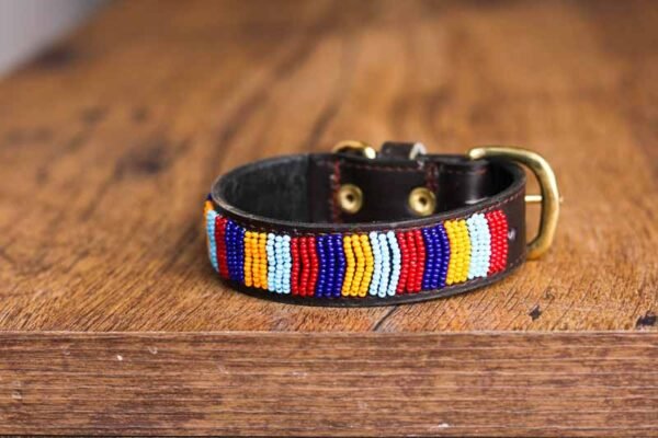 KAMAKWA Maasai beaded dog collar