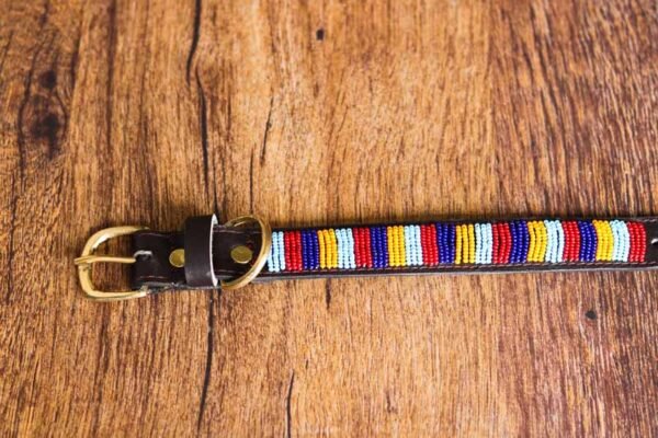 KAMAKWA Maasai beaded dog collar