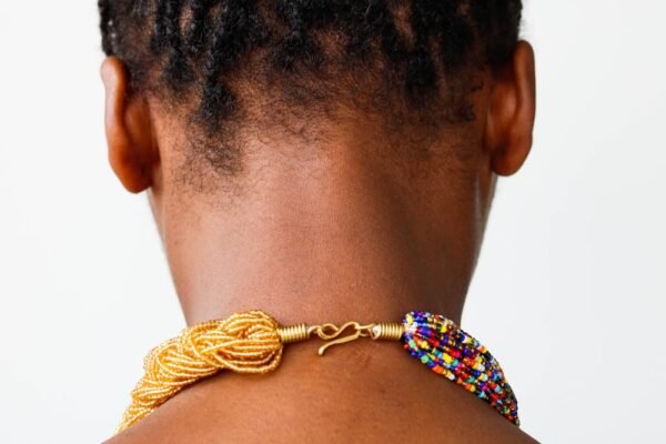 PATO African fringe necklace, Beaded Pendant necklace