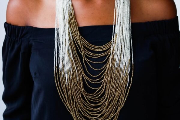 NGUGI Silver beaded necklace