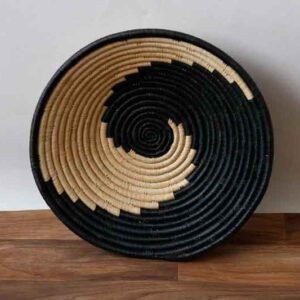 Black and White Woven Basket, Rwanda Wall Bowl