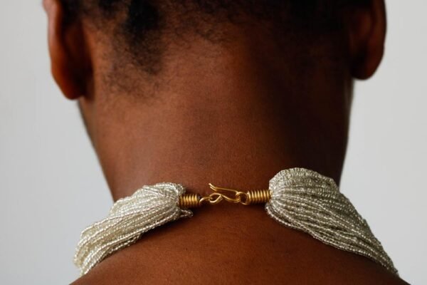 NGUGI Silver beaded necklace