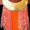 ABO African beaded fringe necklace