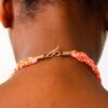 ABO African beaded fringe necklace