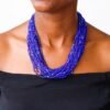 ARI African beaded fringe necklace
