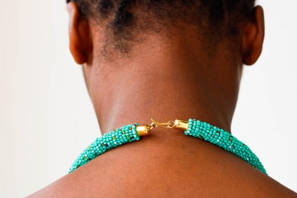 ANIA African beaded fringe necklace