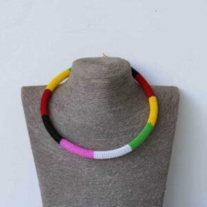 WAYUA African Beaded necklace, Zulu Tribal Necklace