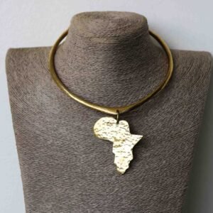 TUBI African brass necklace