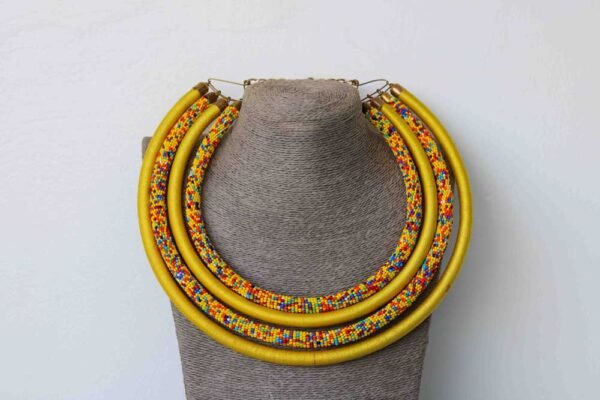 YUSUF African Beaded layered necklace
