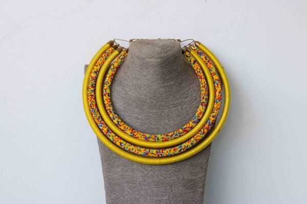 YUSUF African Beaded layered necklace