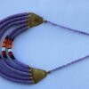 DAUDI African beaded layered necklace, Purple Beaded necklace