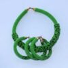 NAJIRA Green beaded choker necklace, Statement necklace