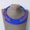 SITI Blue and Purple Zulu Beaded necklace, Maasai necklace