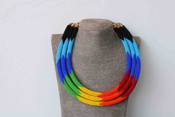 SARABI African Beaded Rainbow necklace