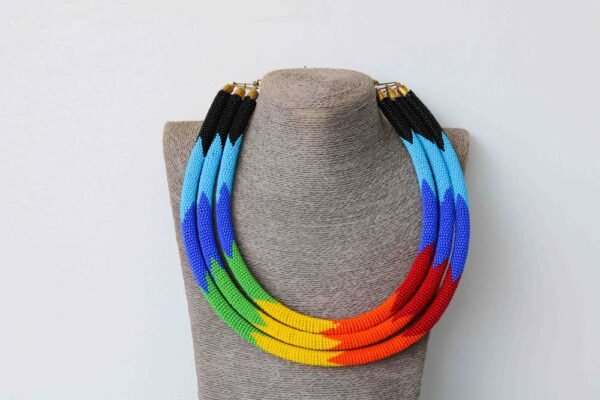 SARABI African Beaded Rainbow necklace