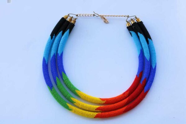 SARABI African Beaded Rainbow necklace