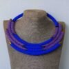 SITI Blue and Purple Zulu Beaded necklace, Maasai necklace