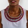 SAHEL African beaded statement necklace, 4 in 1 necklace