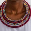SAHEL African beaded statement necklace, 4 in 1 necklace