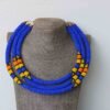 REHEMA Blue Beaded Necklace, African Statement necklace