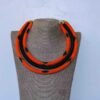JAFARI Orange Beaded Necklace, African Layered Necklace
