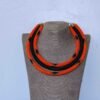 JAFARI Orange Beaded Necklace, African Layered Necklace