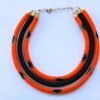 JAFARI Orange Beaded Necklace, African Layered Necklace