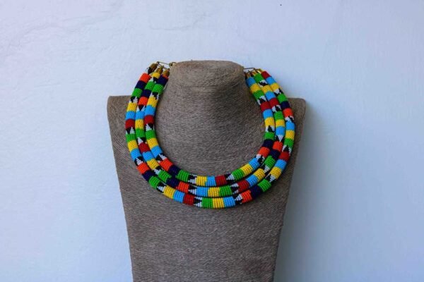 IGATI Multicolored necklace, African beaded necklace