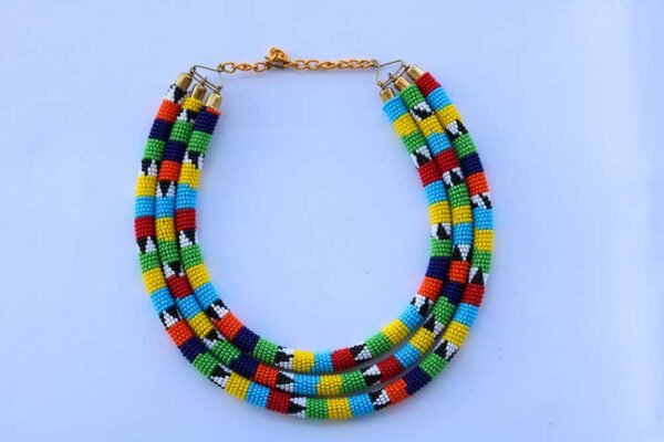 IGATI Multicolored necklace, African beaded necklace