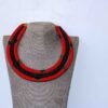 JATA Red Beaded Zulu Necklace, Layered necklace