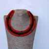 JATA Red Beaded Zulu Necklace, Layered necklace