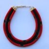 JATA Red Beaded Zulu Necklace, Layered necklace