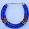 RAFIYA Blue Beaded layered Necklace, African necklace