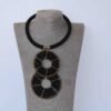 KAMARI Black tiered necklace, African beaded Pendant necklace