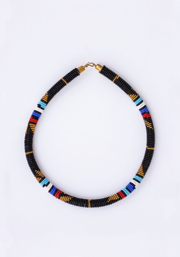 FARAJI African Zulu Beaded black necklace