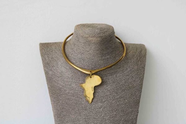 THANDA African Map Brass necklace