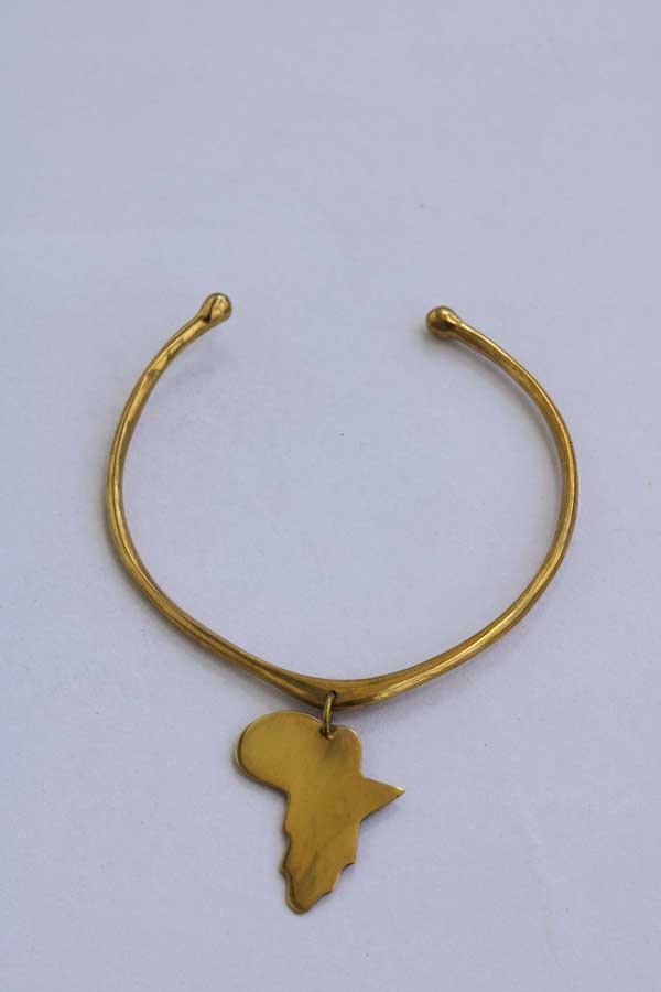 THANDA African Map Brass necklace