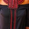 MALKIA African Beaded Leather Necklace, Red and black necklace