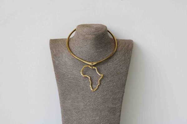 THEMBU African Map Brass necklace