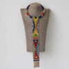 ABASI African pendant necklace, Blue beaded necklace