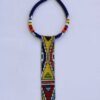 ABASI African pendant necklace, Blue beaded necklace